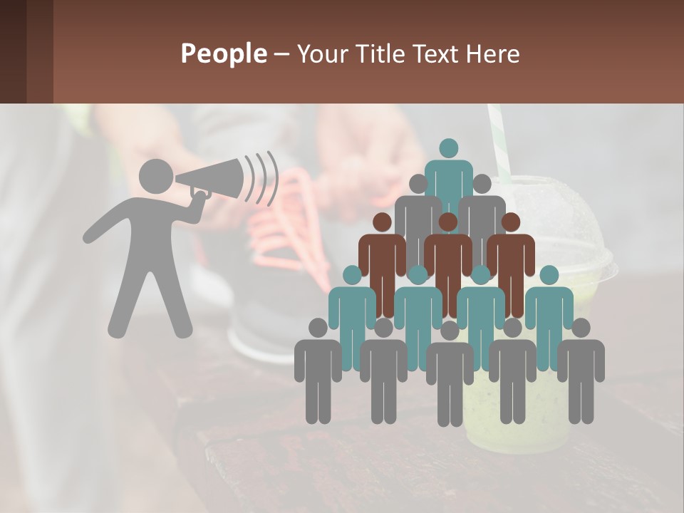 A Person Tying A Shoelace To A Green Drink PowerPoint Template