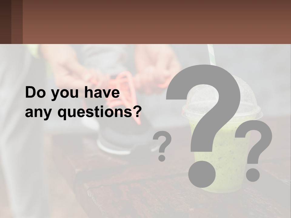 A Person Tying A Shoelace To A Green Drink PowerPoint Template