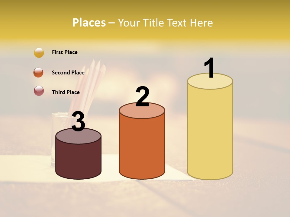 A Table With A Glass And Two Pencils In It PowerPoint Template