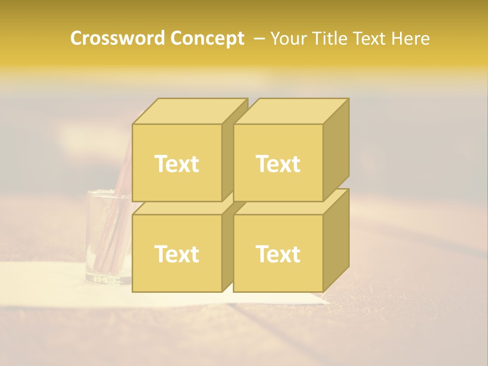A Table With A Glass And Two Pencils In It PowerPoint Template