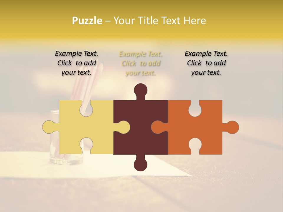 A Table With A Glass And Two Pencils In It PowerPoint Template