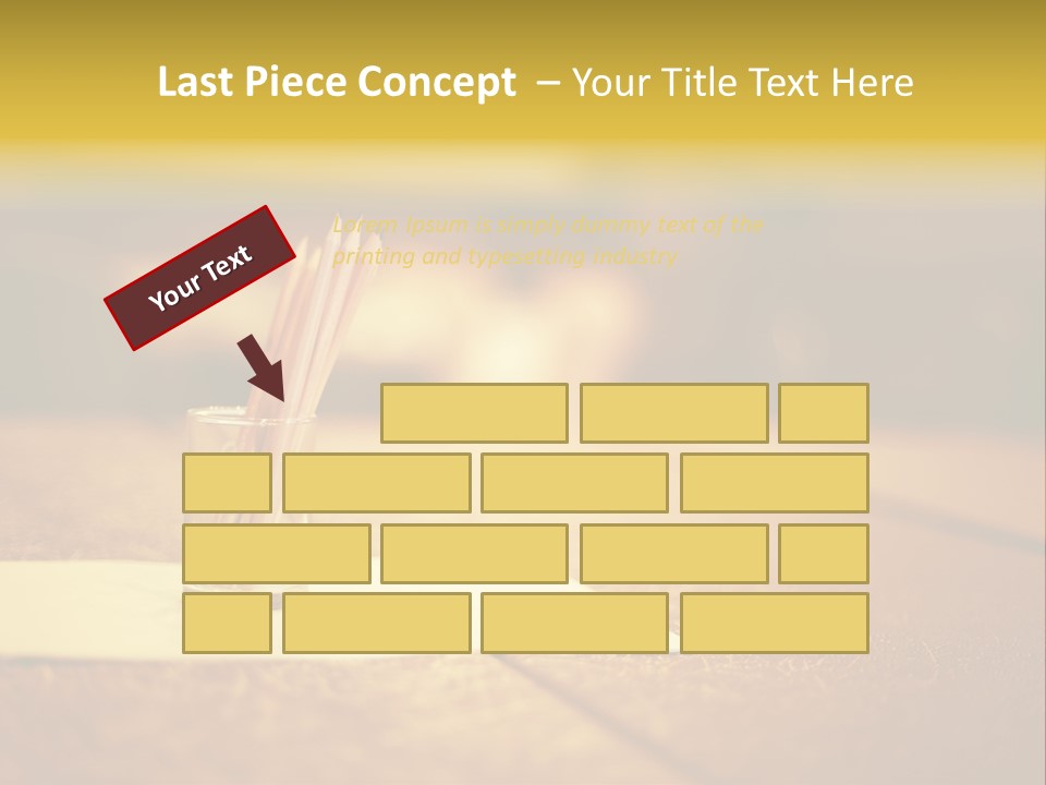 A Table With A Glass And Two Pencils In It PowerPoint Template