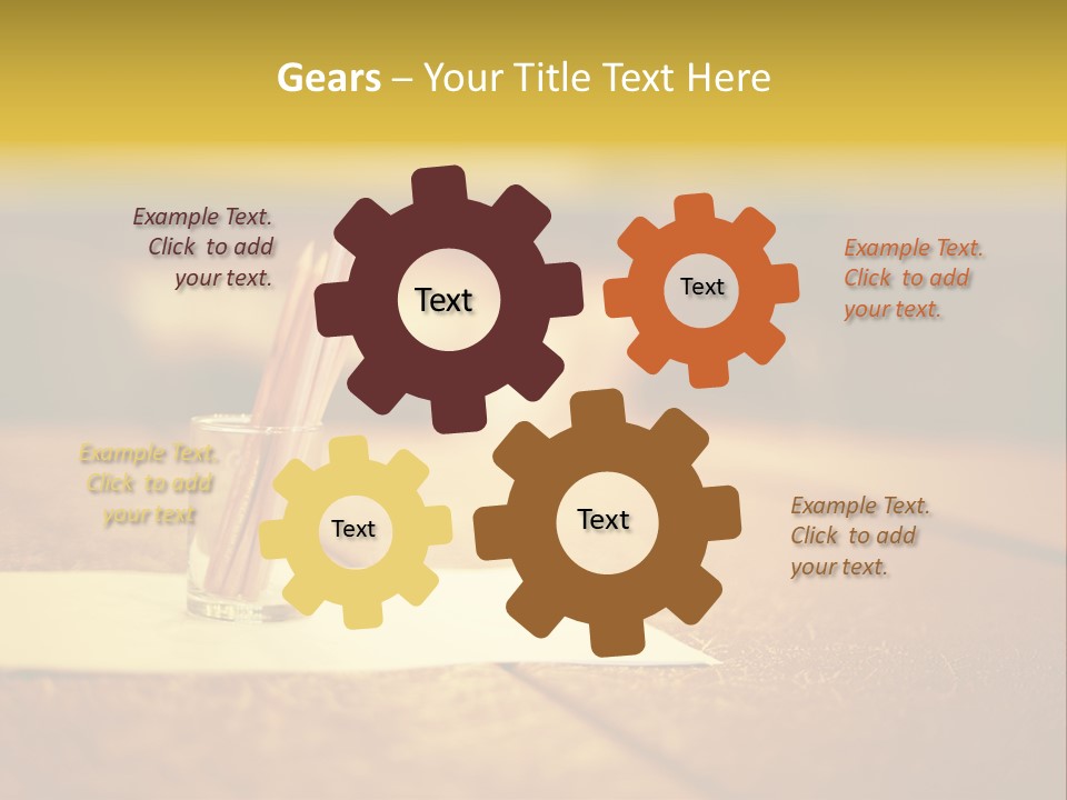 A Table With A Glass And Two Pencils In It PowerPoint Template