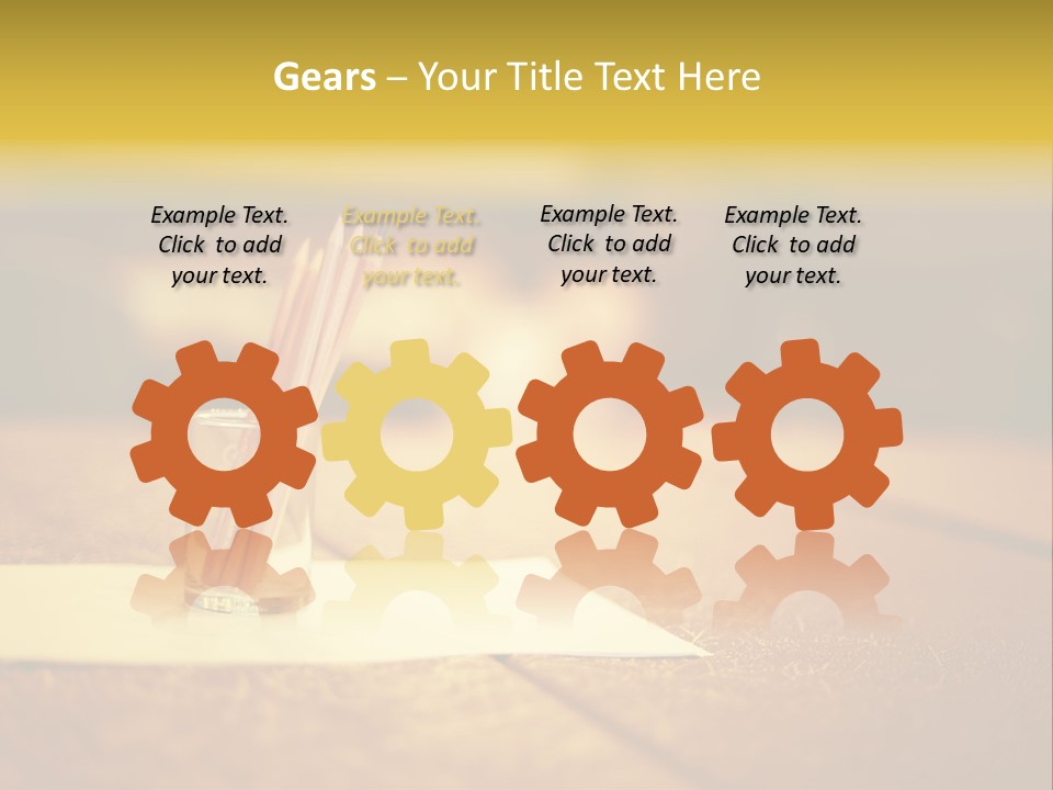 A Table With A Glass And Two Pencils In It PowerPoint Template