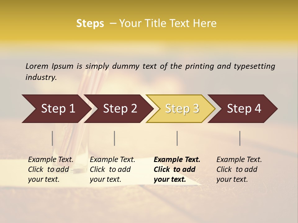A Table With A Glass And Two Pencils In It PowerPoint Template