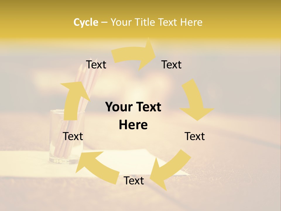 A Table With A Glass And Two Pencils In It PowerPoint Template