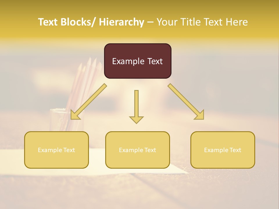A Table With A Glass And Two Pencils In It PowerPoint Template