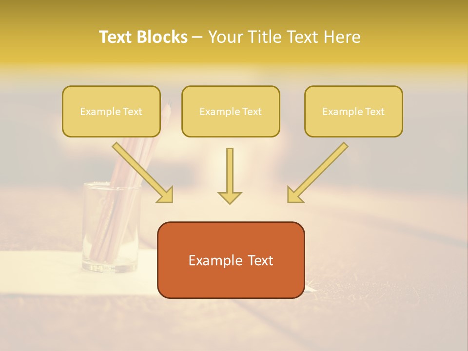 A Table With A Glass And Two Pencils In It PowerPoint Template