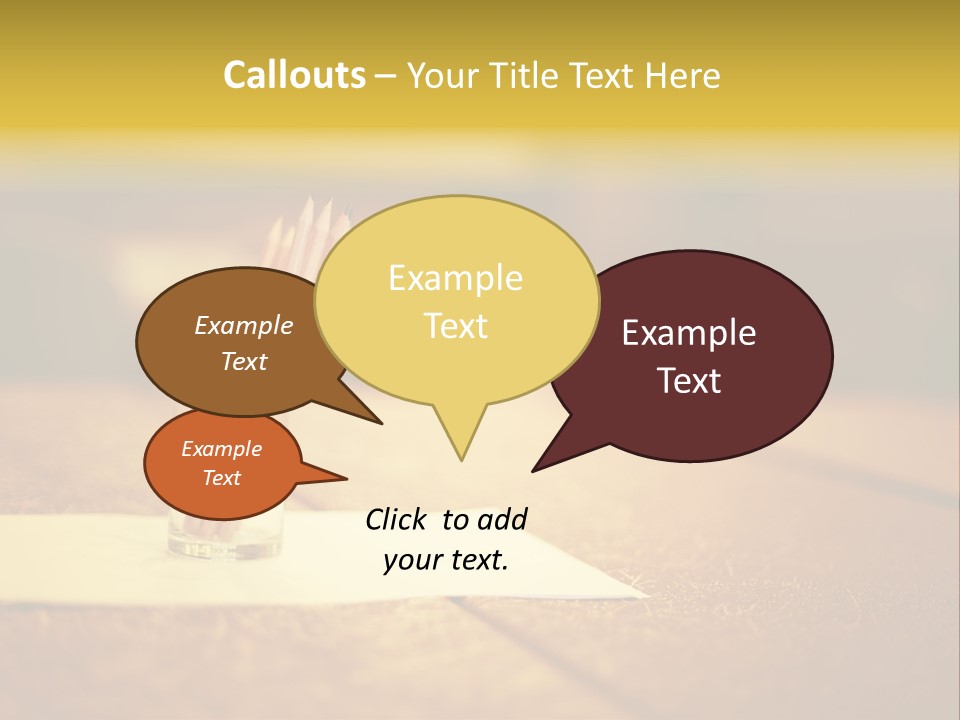 A Table With A Glass And Two Pencils In It PowerPoint Template