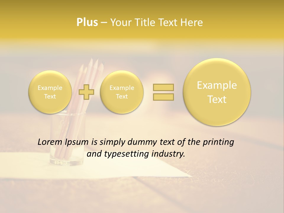 A Table With A Glass And Two Pencils In It PowerPoint Template