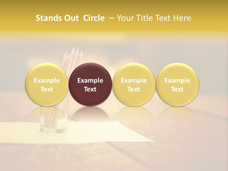 A Table With A Glass And Two Pencils In It PowerPoint Template