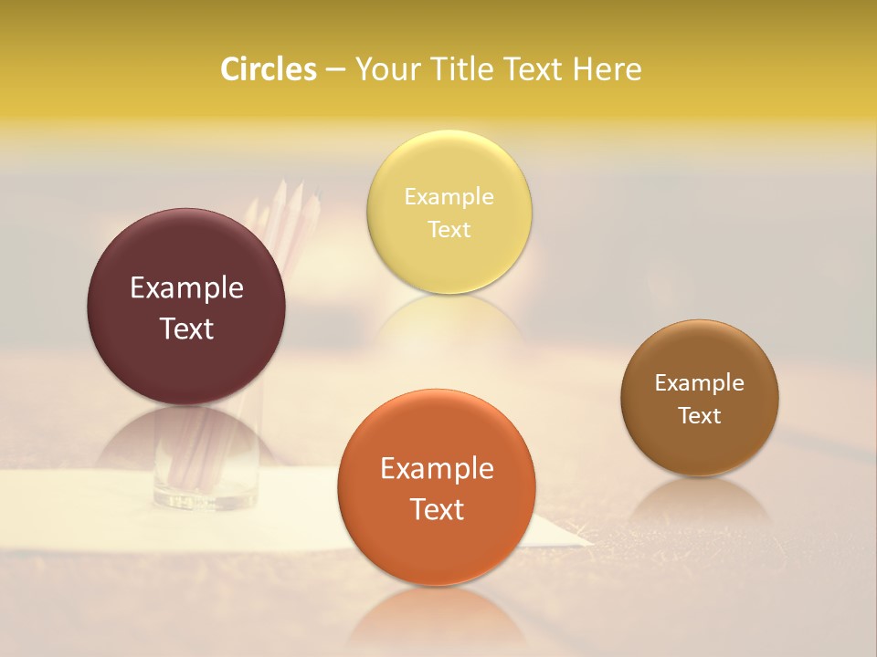 A Table With A Glass And Two Pencils In It PowerPoint Template