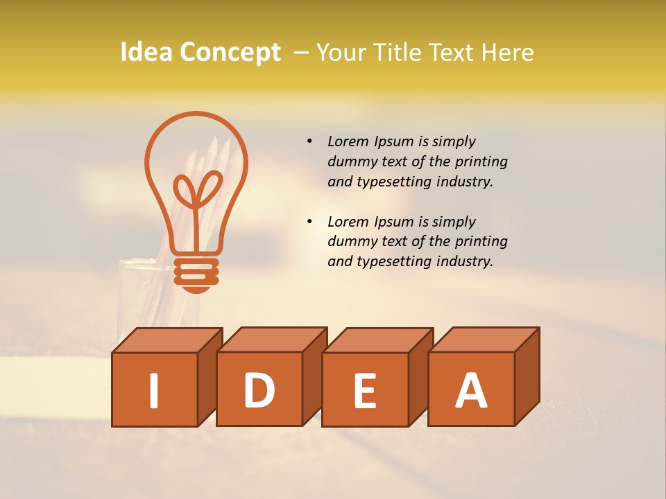 A Table With A Glass And Two Pencils In It PowerPoint Template