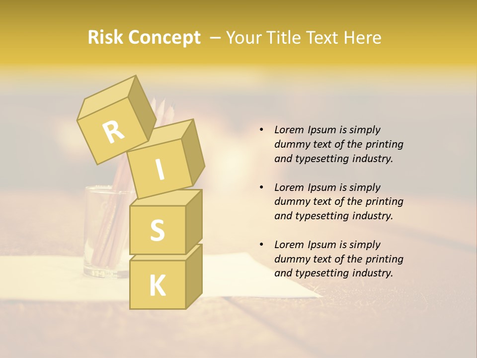 A Table With A Glass And Two Pencils In It PowerPoint Template