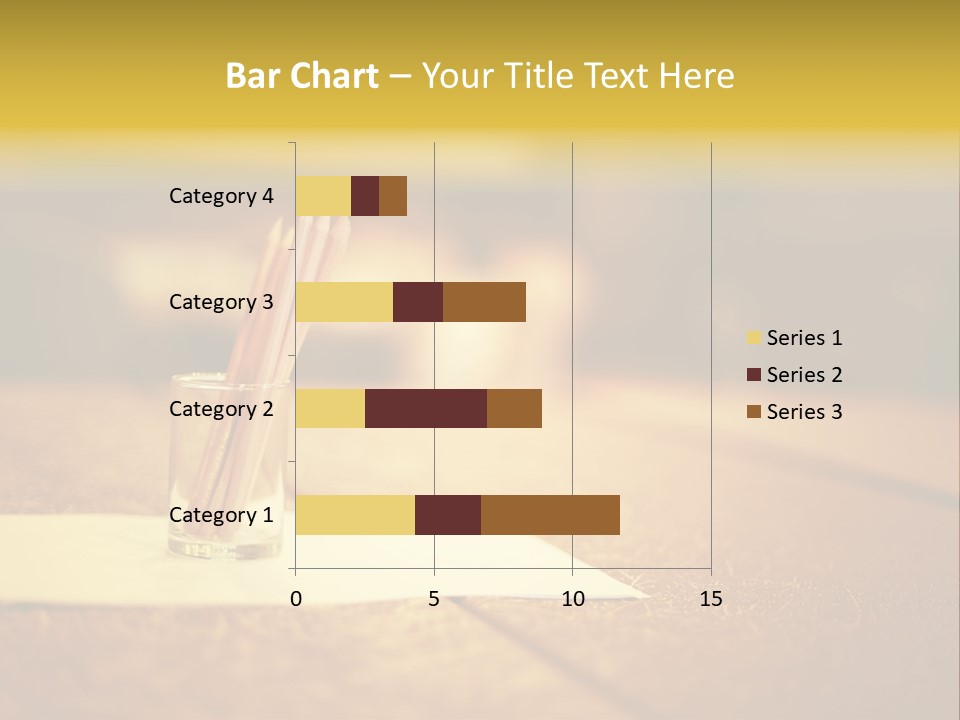 A Table With A Glass And Two Pencils In It PowerPoint Template