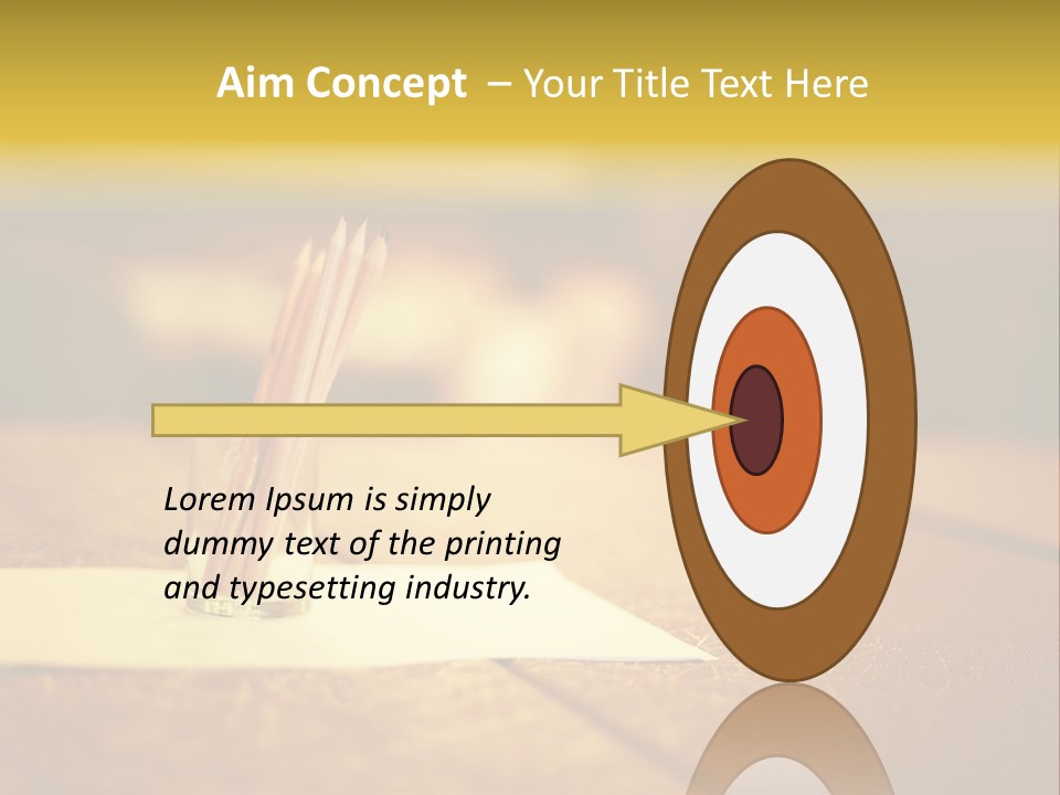 A Table With A Glass And Two Pencils In It PowerPoint Template