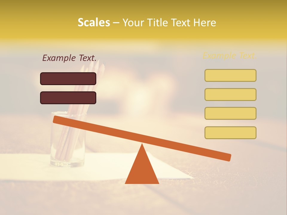 A Table With A Glass And Two Pencils In It PowerPoint Template