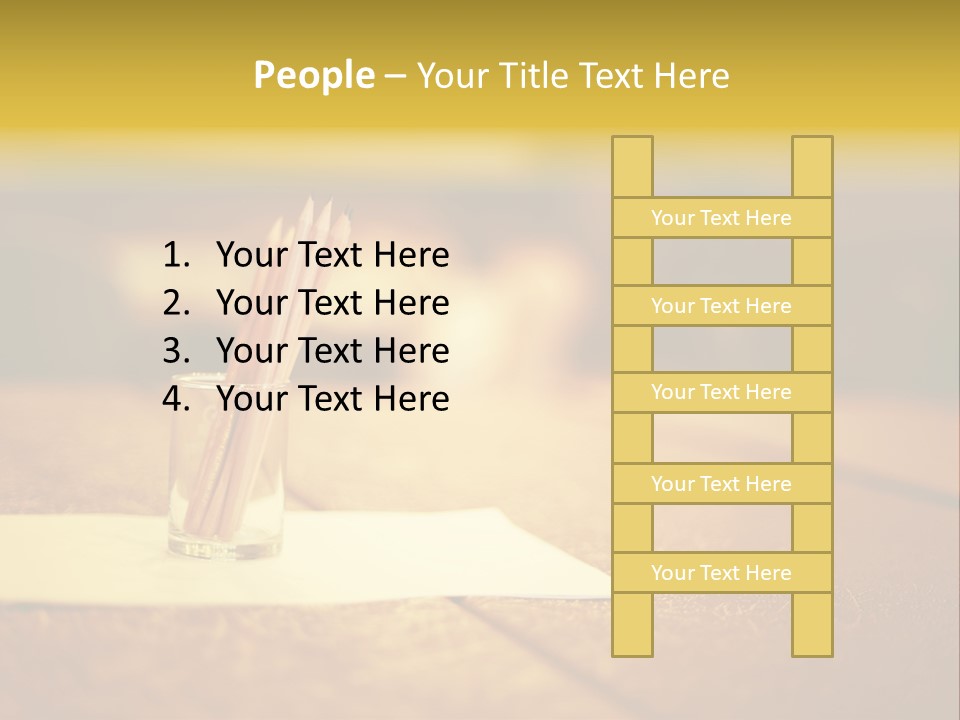 A Table With A Glass And Two Pencils In It PowerPoint Template