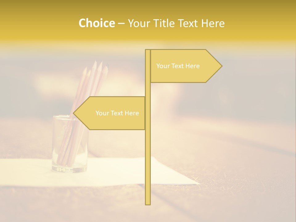 A Table With A Glass And Two Pencils In It PowerPoint Template