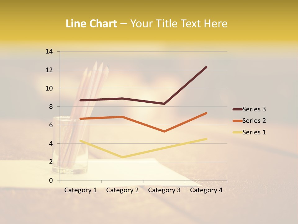 A Table With A Glass And Two Pencils In It PowerPoint Template