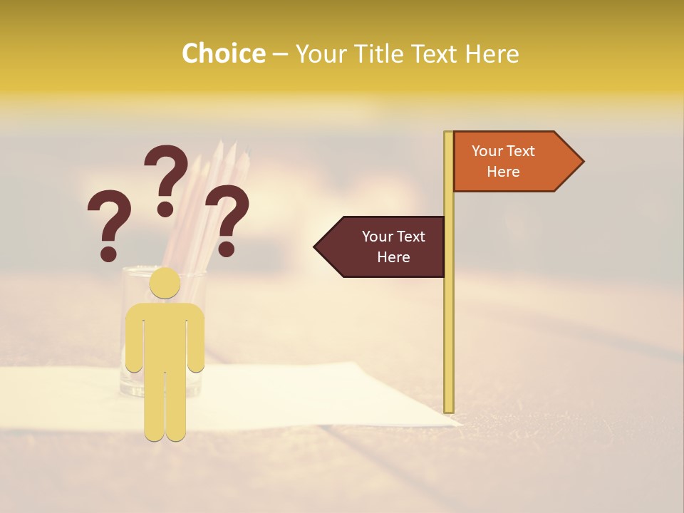 A Table With A Glass And Two Pencils In It PowerPoint Template