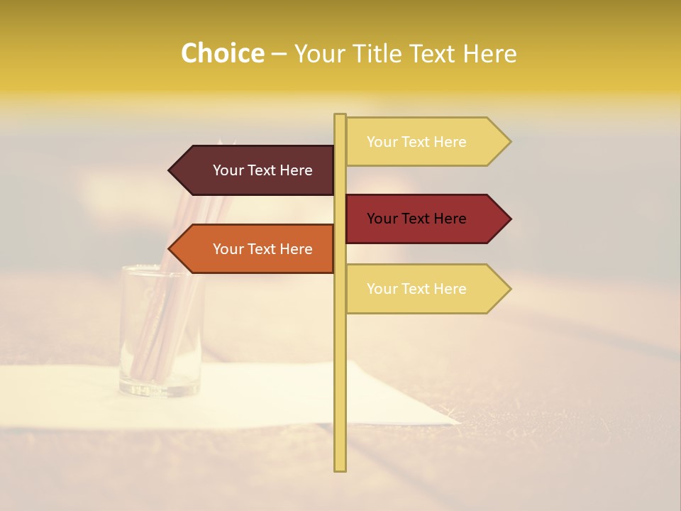 A Table With A Glass And Two Pencils In It PowerPoint Template