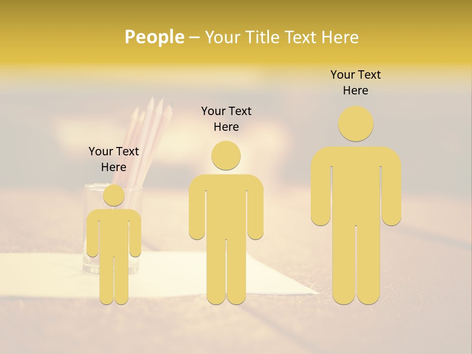 A Table With A Glass And Two Pencils In It PowerPoint Template