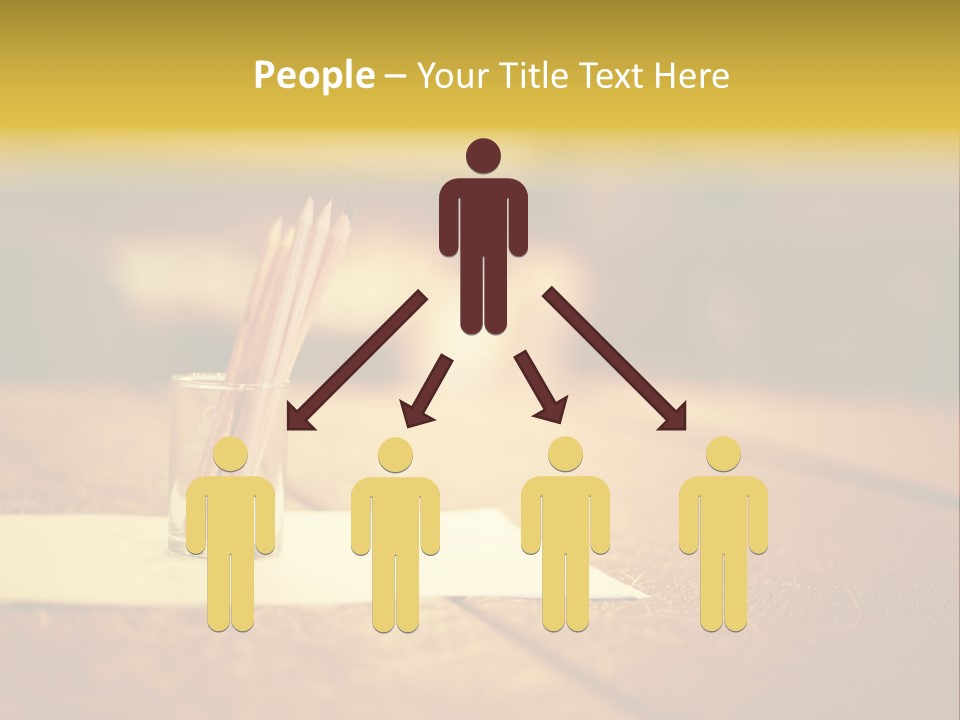 A Table With A Glass And Two Pencils In It PowerPoint Template