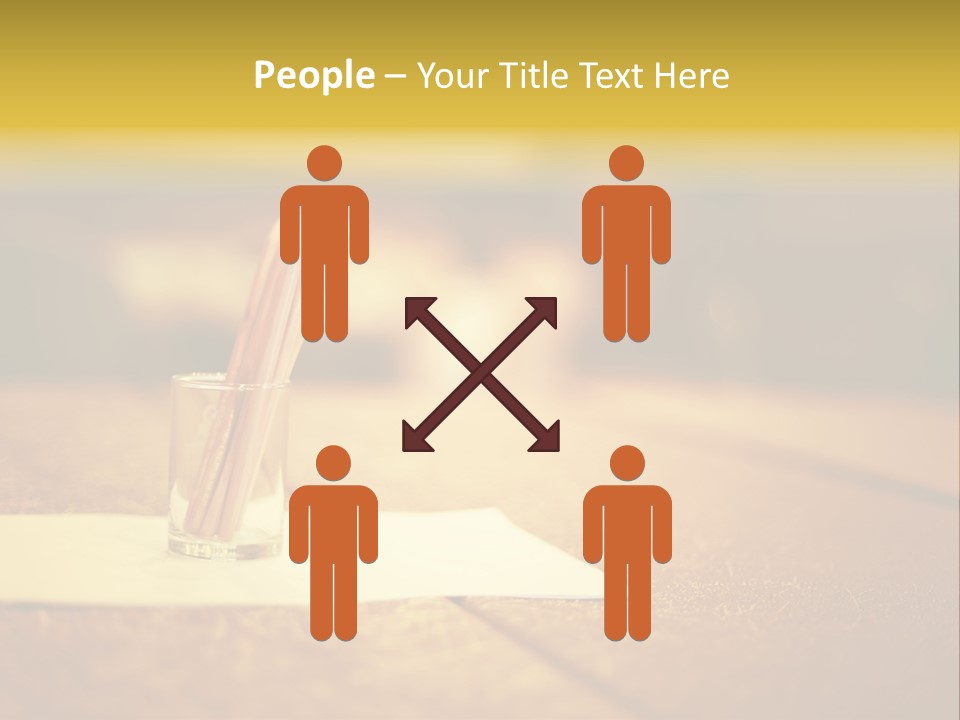 A Table With A Glass And Two Pencils In It PowerPoint Template