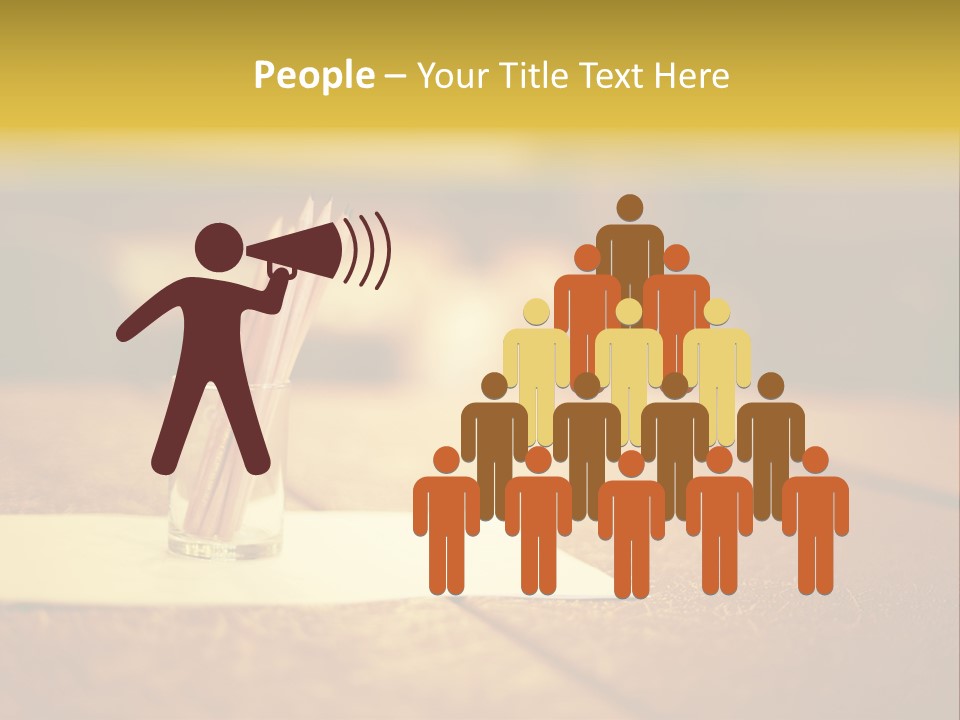 A Table With A Glass And Two Pencils In It PowerPoint Template