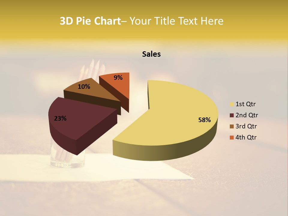 A Table With A Glass And Two Pencils In It PowerPoint Template