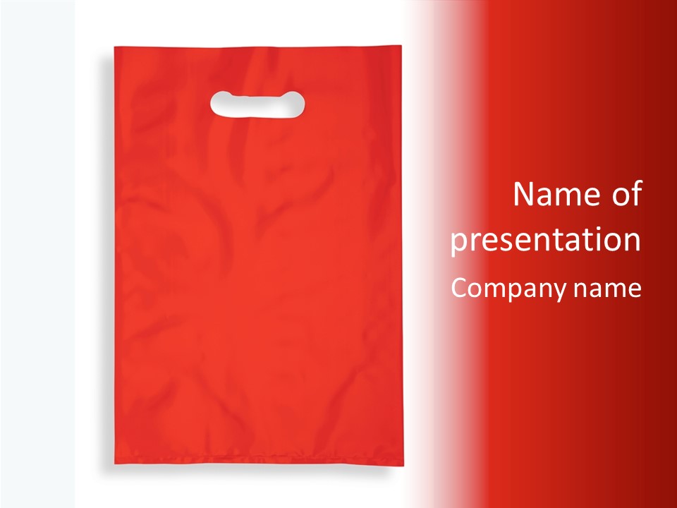 A Red Bag With A White Handle On A White Background PowerPoint Template