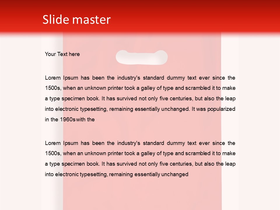 A Red Bag With A White Handle On A White Background PowerPoint Template