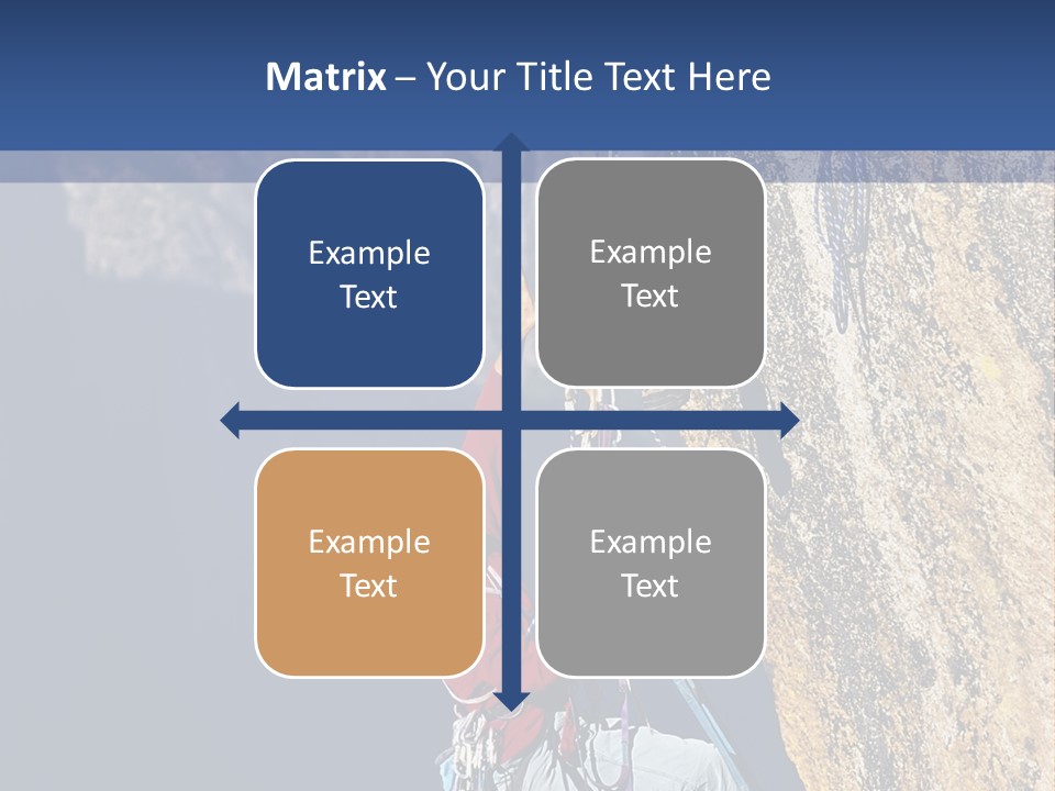 A Man Climbing Up The Side Of A Mountain PowerPoint Template