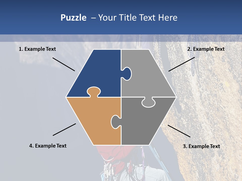 A Man Climbing Up The Side Of A Mountain PowerPoint Template