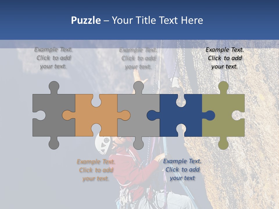 A Man Climbing Up The Side Of A Mountain PowerPoint Template