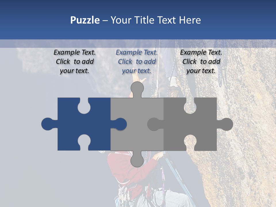 A Man Climbing Up The Side Of A Mountain PowerPoint Template