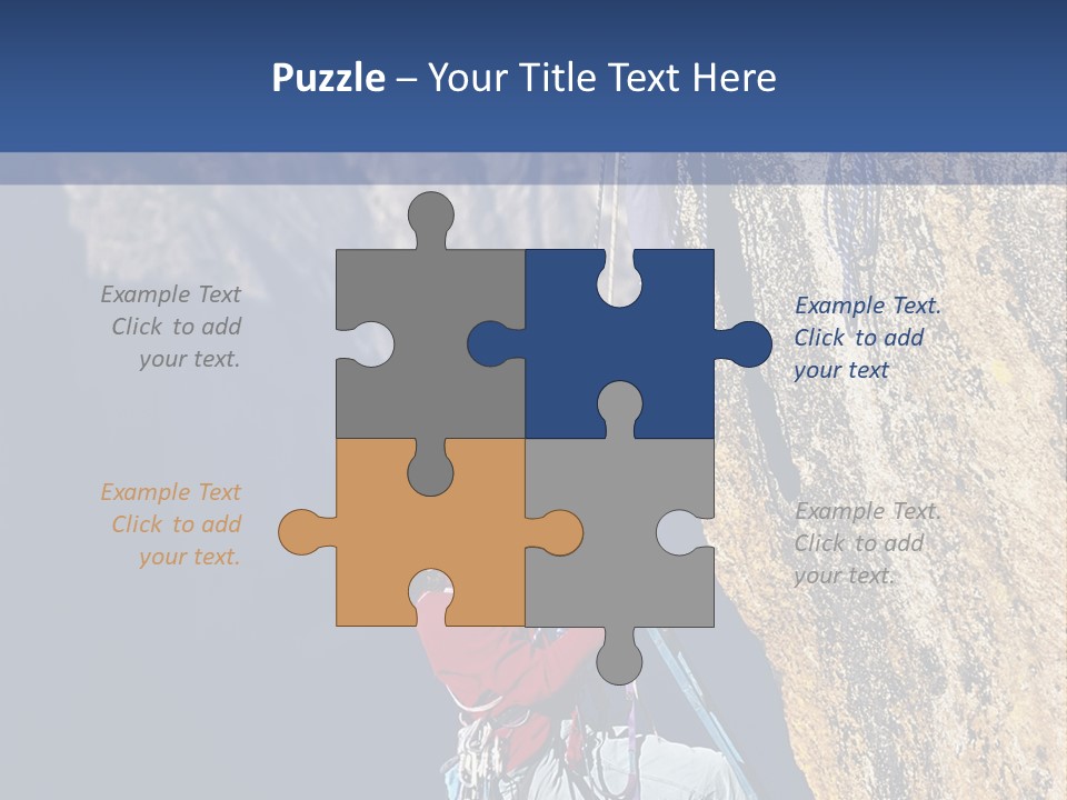 A Man Climbing Up The Side Of A Mountain PowerPoint Template