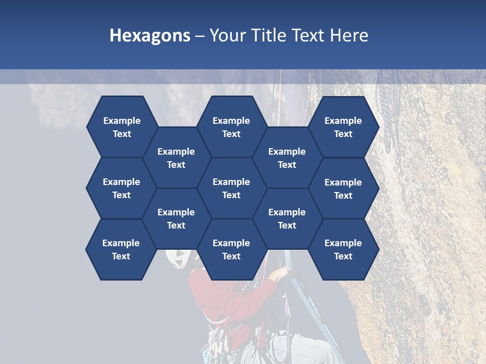 A Man Climbing Up The Side Of A Mountain PowerPoint Template