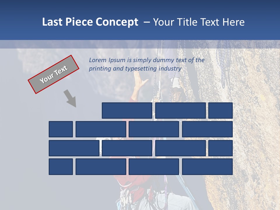 A Man Climbing Up The Side Of A Mountain PowerPoint Template