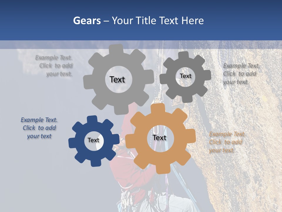 A Man Climbing Up The Side Of A Mountain PowerPoint Template