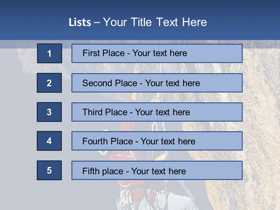 A Man Climbing Up The Side Of A Mountain PowerPoint Template