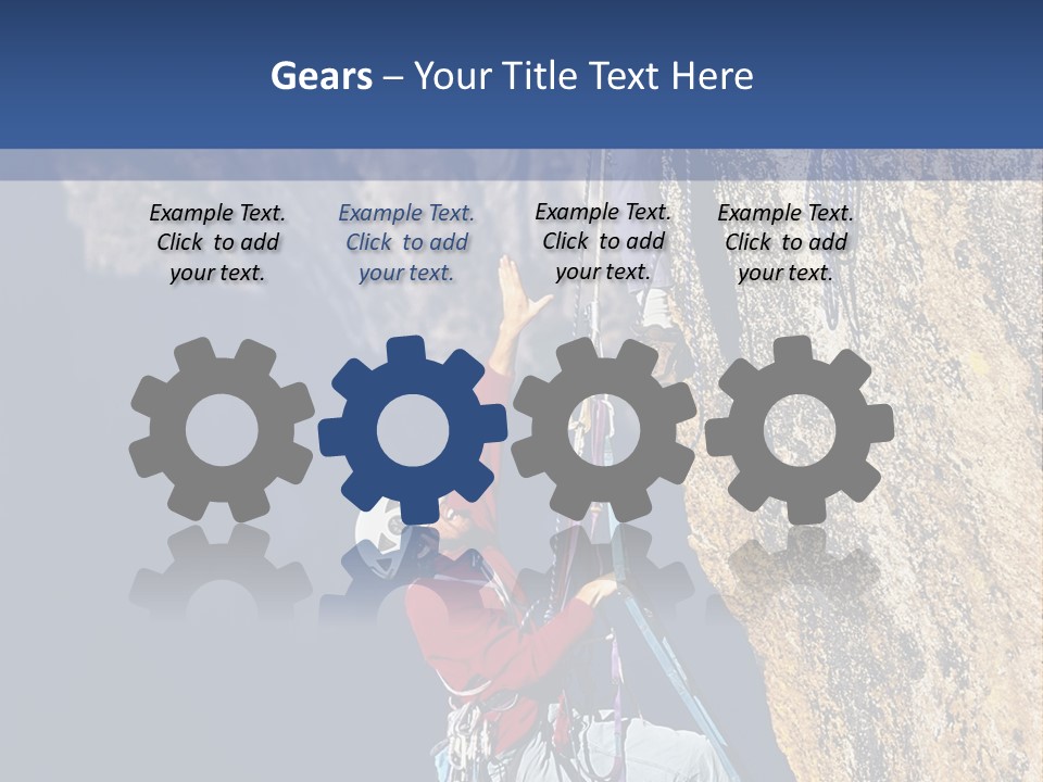 A Man Climbing Up The Side Of A Mountain PowerPoint Template