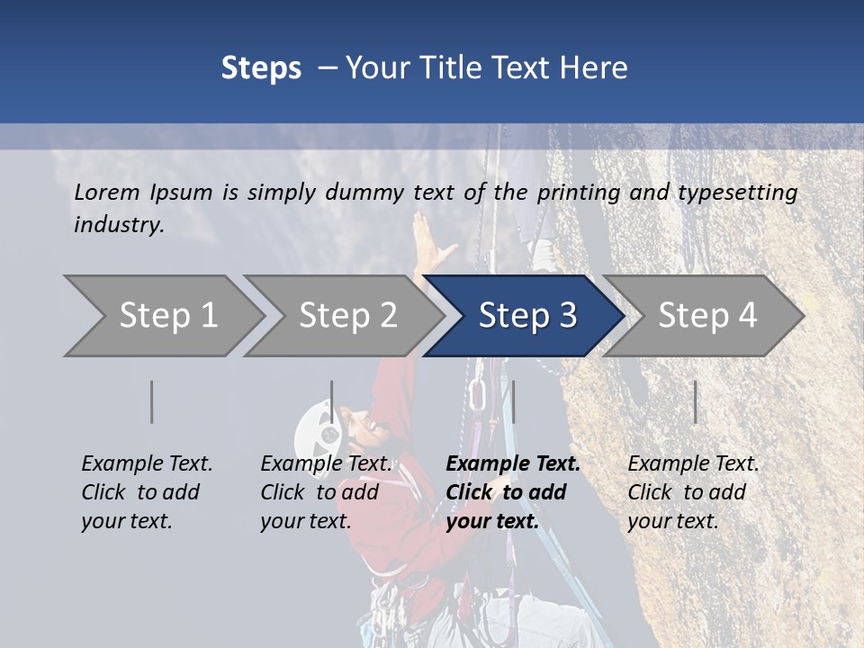 A Man Climbing Up The Side Of A Mountain PowerPoint Template