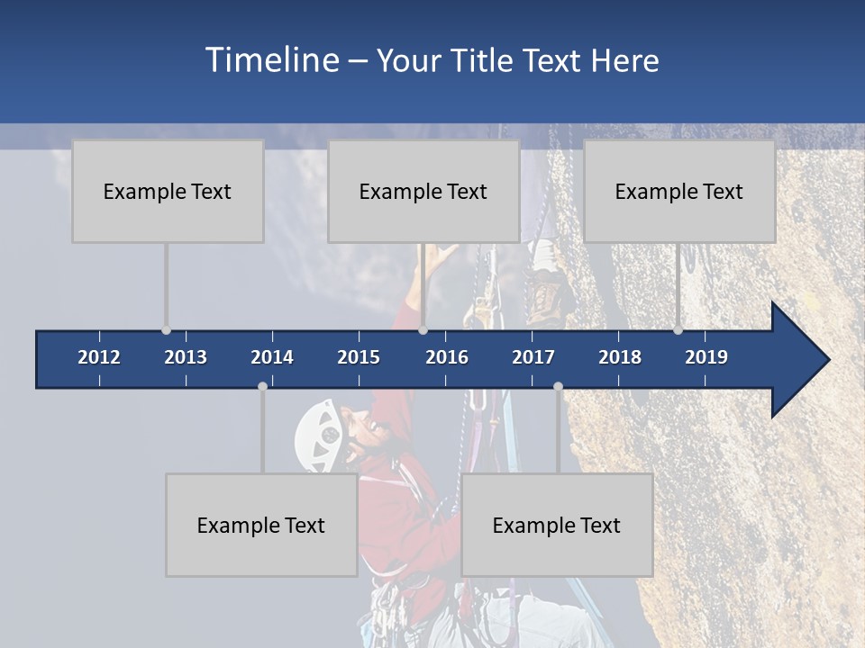 A Man Climbing Up The Side Of A Mountain PowerPoint Template