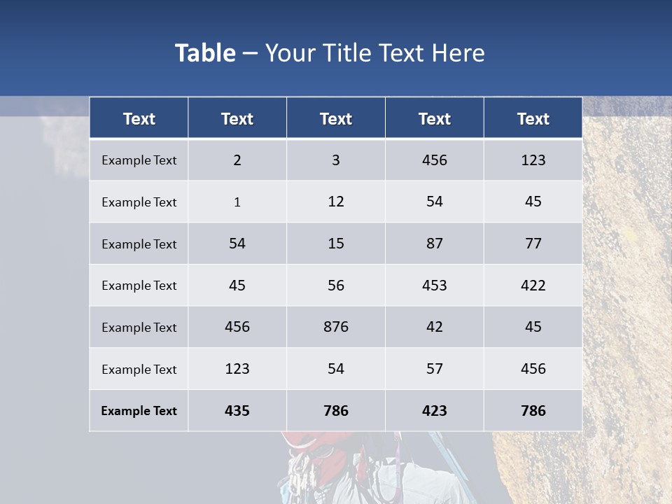 A Man Climbing Up The Side Of A Mountain PowerPoint Template