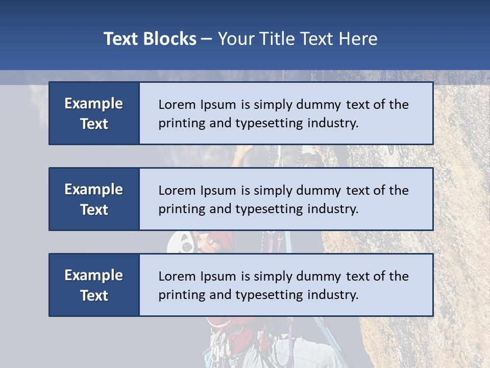 A Man Climbing Up The Side Of A Mountain PowerPoint Template