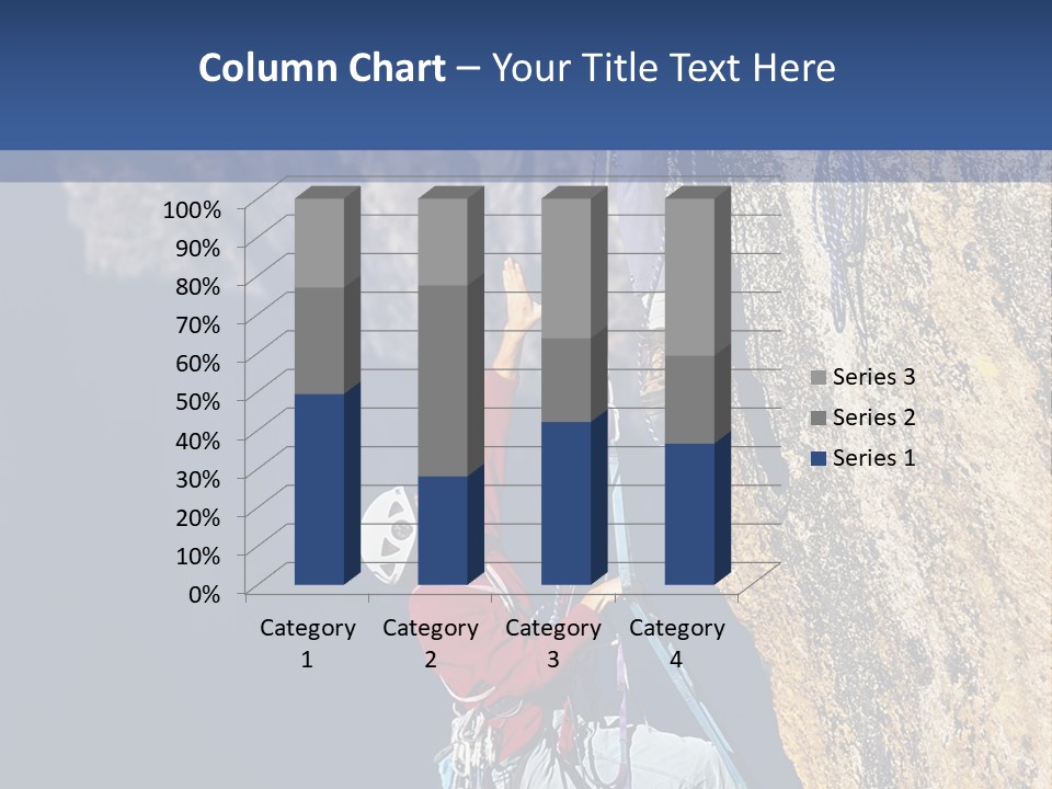 A Man Climbing Up The Side Of A Mountain PowerPoint Template