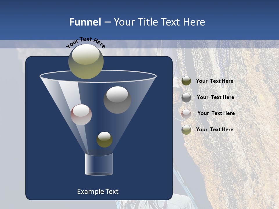 A Man Climbing Up The Side Of A Mountain PowerPoint Template