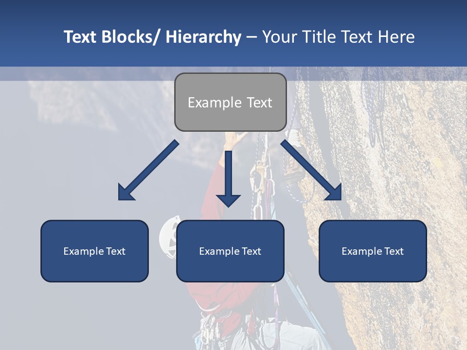 A Man Climbing Up The Side Of A Mountain PowerPoint Template